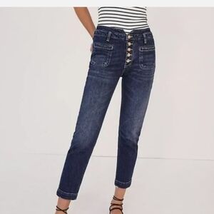Anthropologie Pilcro High Rise Slim Denim Jeans Button Fly Size 27